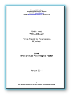 Dr. Bieger - Brain Derived Neurotrophic Factor (BDNF)